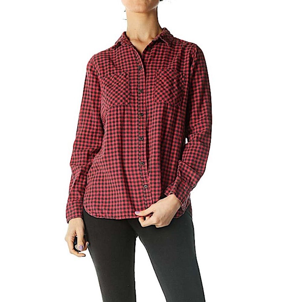 J. Crew Red & Black Buffalo Plaid Flannel Button Up Long Sleeve Shirt Size 4 - Picture 2 of 11